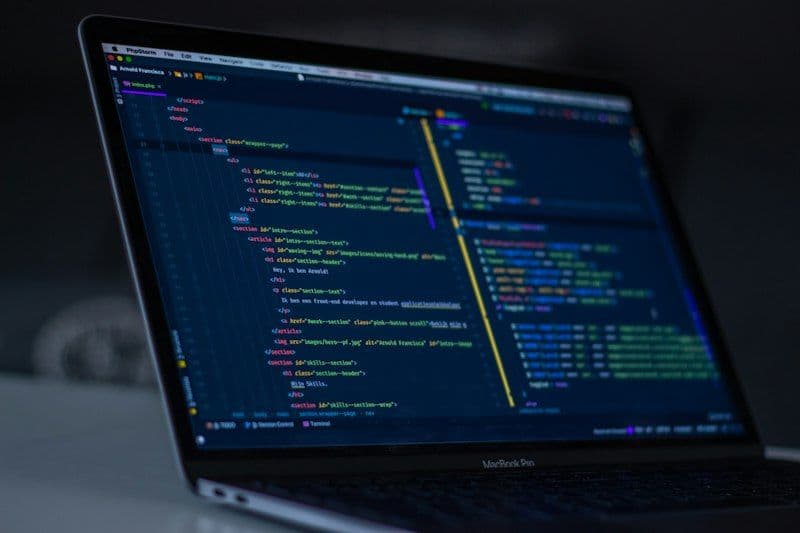 Software code displayed on a computer screen for testing and analysis